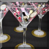 K96. Set of 4 5 O'Clock Somewhere plastic martinis by Lolita. 7”h - $8 